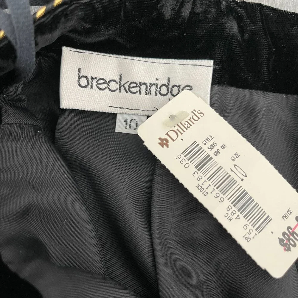 Breckenridge Black Velvet Mid Skirt, Size 10 NWT - Picture 2 of 6